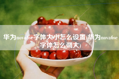 华为nova6se字体大小怎么设置(华为nova6se字体怎么调大)