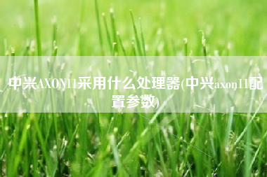 中兴AXON11采用什么处理器(中兴axon11配置参数) 中兴AXON11采用什么处理器(中兴axon11配置参数)