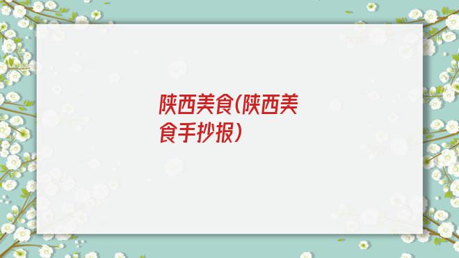 陕西美食(陕西美食手抄报)