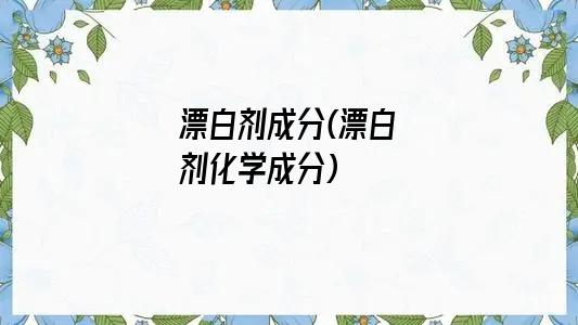 漂白剂成分(漂白剂化学成分)