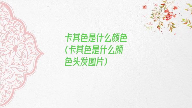 卡其色是什么颜色(卡其色是什么颜色头发图片)