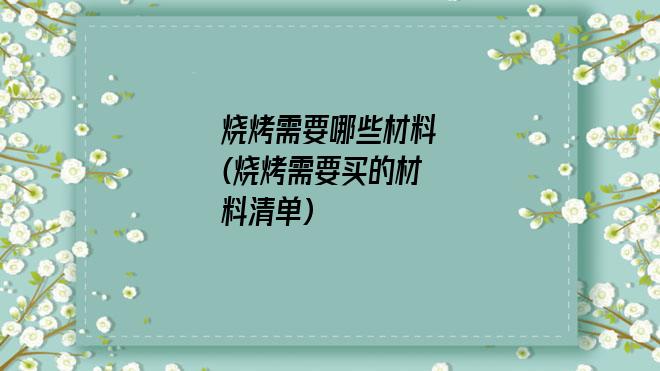 烧烤需要哪些材料(烧烤需要买的材料清单)