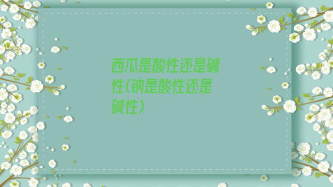 西瓜是酸性还是碱性(钠是酸性还是碱性)