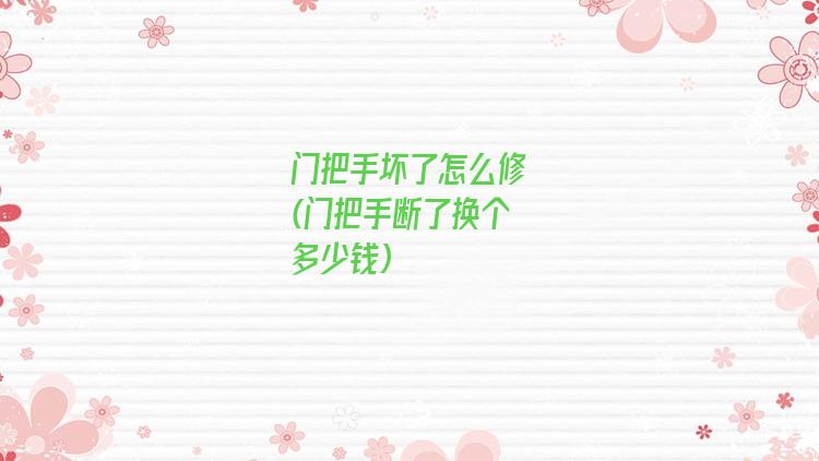 门把手坏了怎么修(门把手断了换个多少钱)