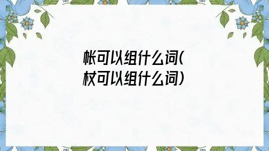 帐可以组什么词(杖可以组什么词)