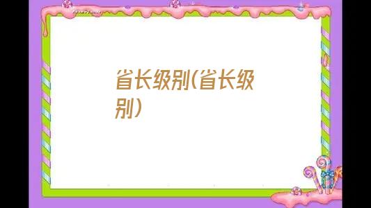 省长级别(省长级别)