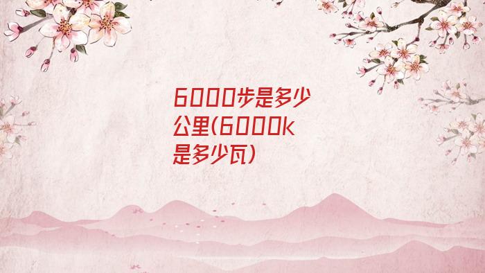 6000步是多少公里(6000k是多少瓦)