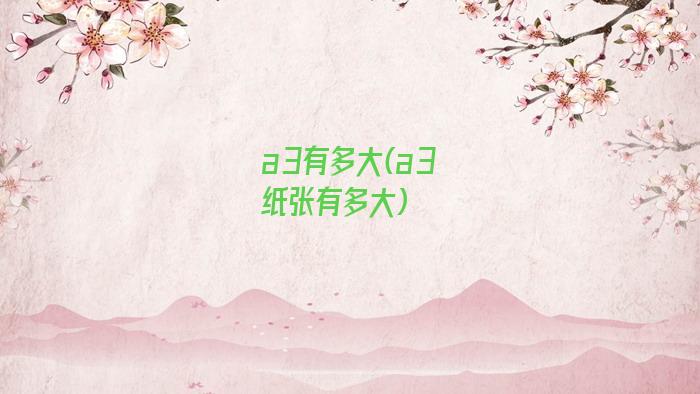 a3有多大(a3纸张有多大)