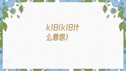 k18(k18什么意思)