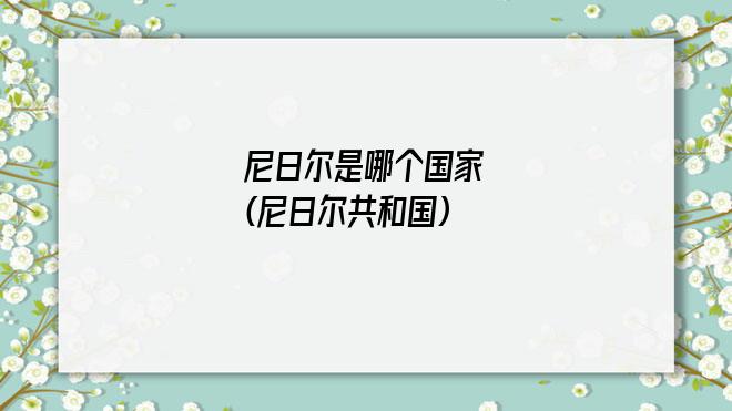 尼日尔是哪个国家(尼日尔共和国)