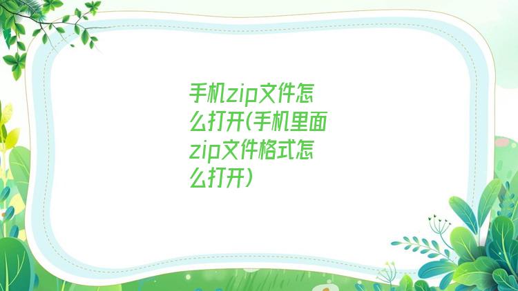 手机zip文件怎么打开(手机里面zip文件格式怎么打开)