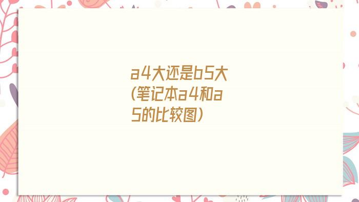 a4大还是b5大(笔记本a4和a5的比较图)