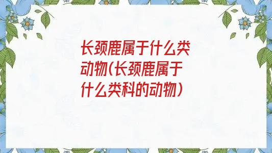 长颈鹿属于什么类动物(长颈鹿属于什么类科的动物)