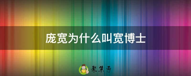 庞宽为什么叫宽博士