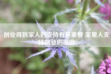 创业得到家人的支持有多重要 家里人支持创业的原因