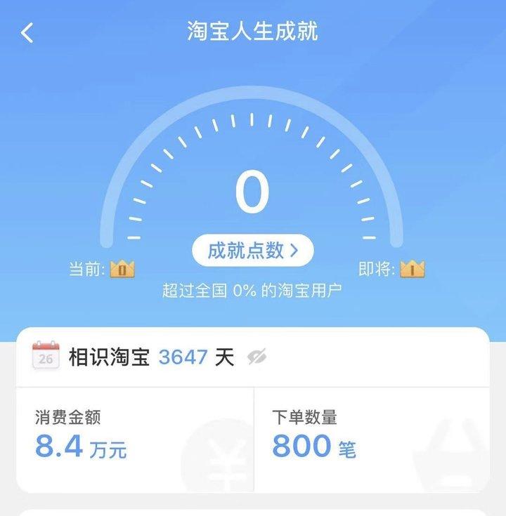 淘宝人生成就:快速查看这些年你在淘宝上花了多少钱,下过多少单