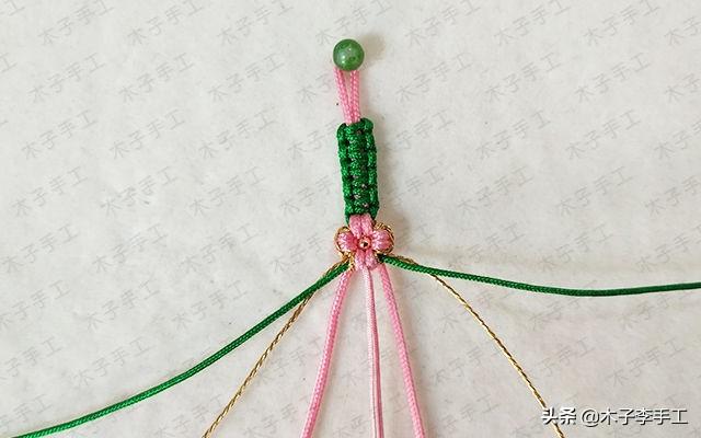 时下非常火的桃花手链,这么详细的编织教程,你还怕学不会吗