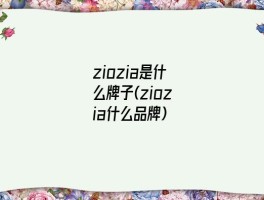 ziozia是什么牌子(ziozia什么品牌)