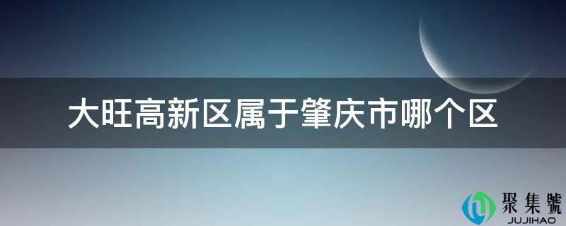 大旺高新区属于肇庆市哪个区