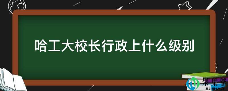 哈工大校长行政上什么级别