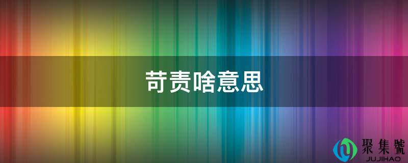 苛责啥意思