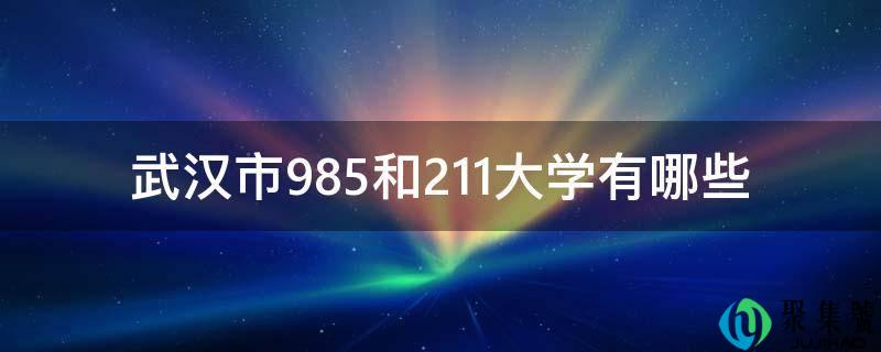 武汉市985和211大学有哪些