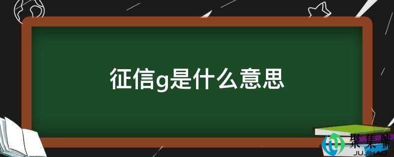 征信g是什么意思