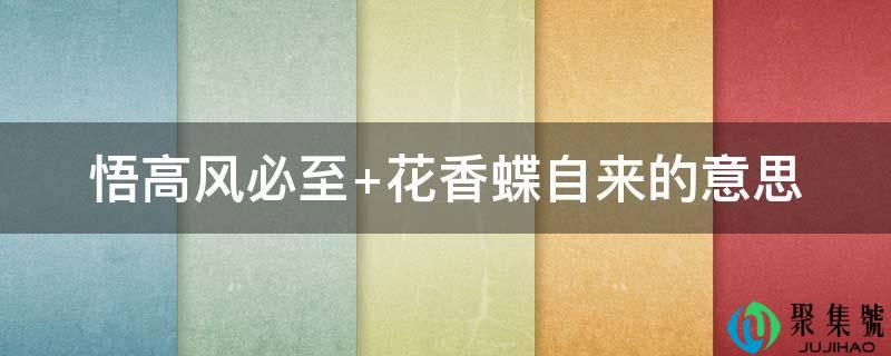 悟高风必至 花香蝶自来的意思