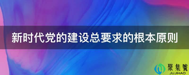 新时代党的建立总要求的底子原则