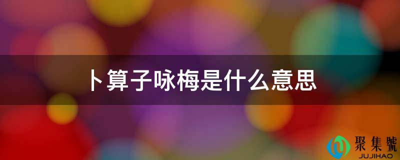 卜算子咏梅是什么意思