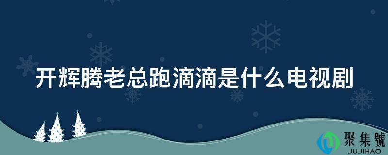 开辉腾老总跑滴滴是什么电视剧