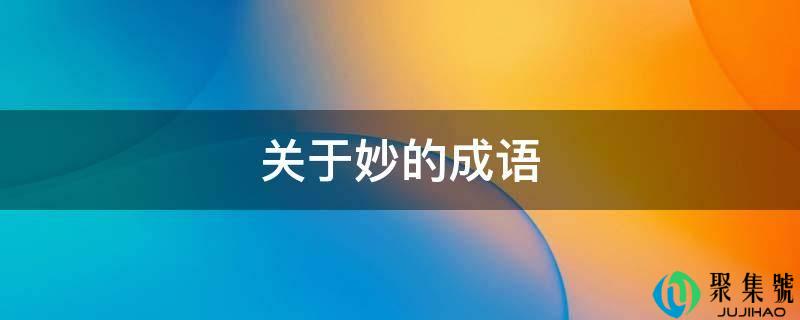 关于妙的成语