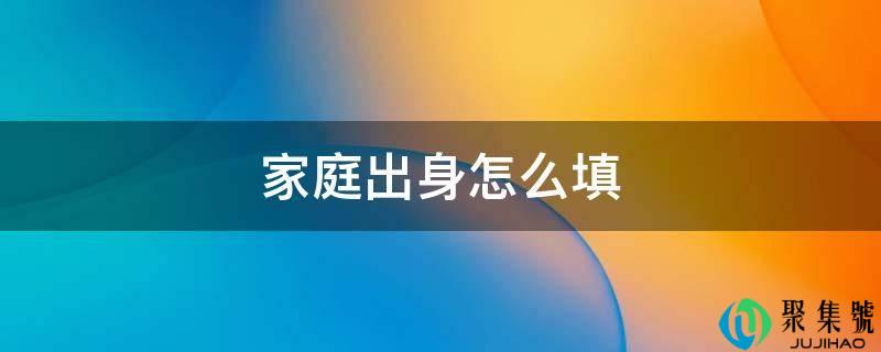 家庭身世怎么填