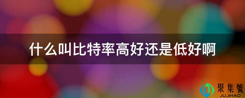 什么叫比特率高好仍是低好啊