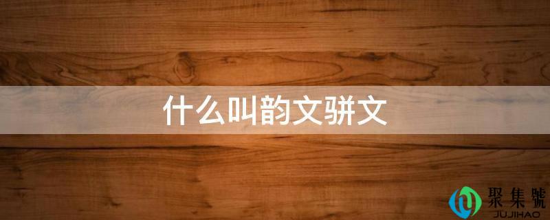 什么叫韵文骈文