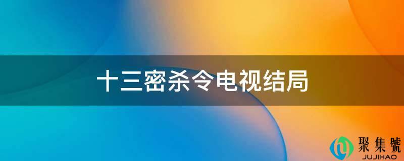 十三密杀令电视结局