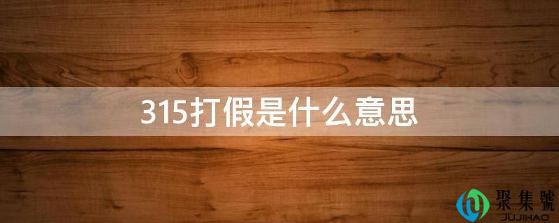 315打假是什么意思
