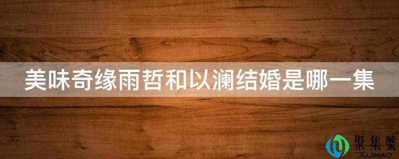 美味奇缘雨哲和以澜结婚是哪一集
