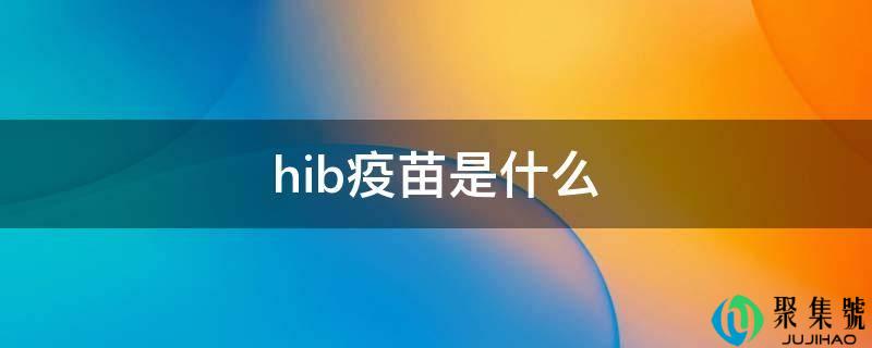 hib疫苗是什么