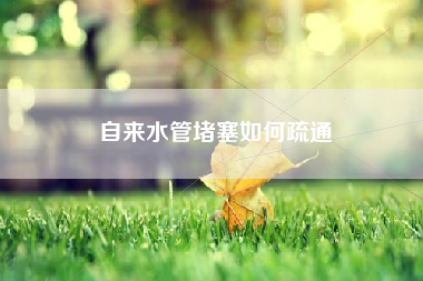 自来水管堵塞如何疏通