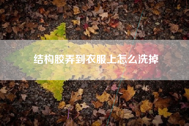 结构胶弄到衣服上怎么洗掉