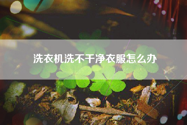 洗衣机洗不干净衣服怎么办
