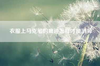 衣服上马克笔的痕迹怎样才能消掉