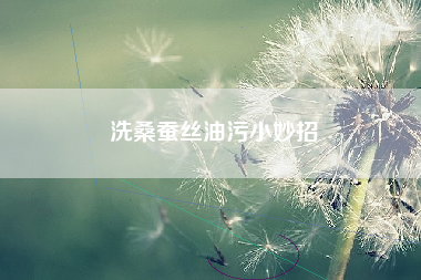 洗桑蚕丝油污小妙招
