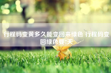 行程码变黄多久能变回来绿色 行程码变回绿色要7天