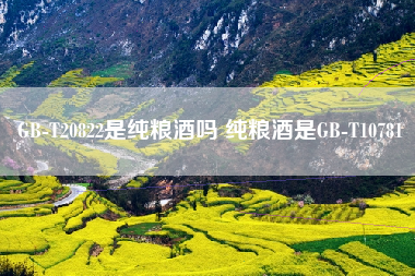 GB-T20822是纯粮酒吗 纯粮酒是GB-T10781