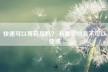 快递可以寄药品吗？ 有哪些物品不可以快递