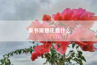 篆书需要注意什么