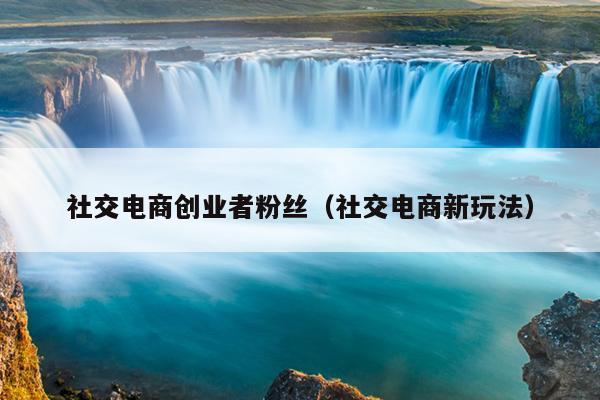 社交电商创业者粉丝（社交电商新玩法）