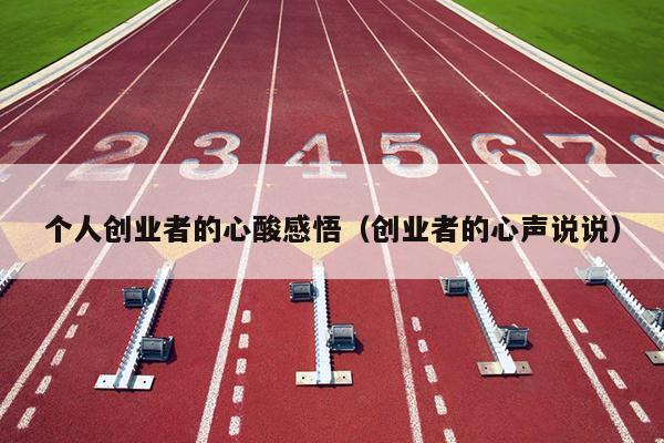 个人创业者的心酸感悟（创业者的心声说说）